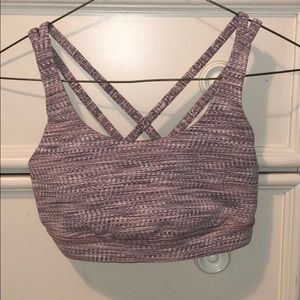 light pink/purple lululemon sports bra